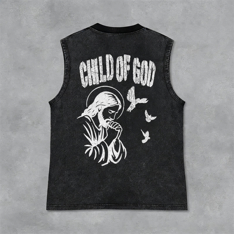 Christianartworkshop Betender Jesus, Kind Gottes, Glaube Unisex-Tanktop - Schwarz - 2XL - image 9
