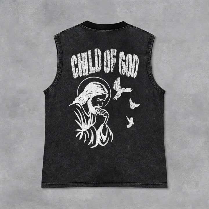 Christianartworkshop Betender Jesus, Kind Gottes, Glaube Unisex-Tanktop - Schwarz - 2XL - image 9