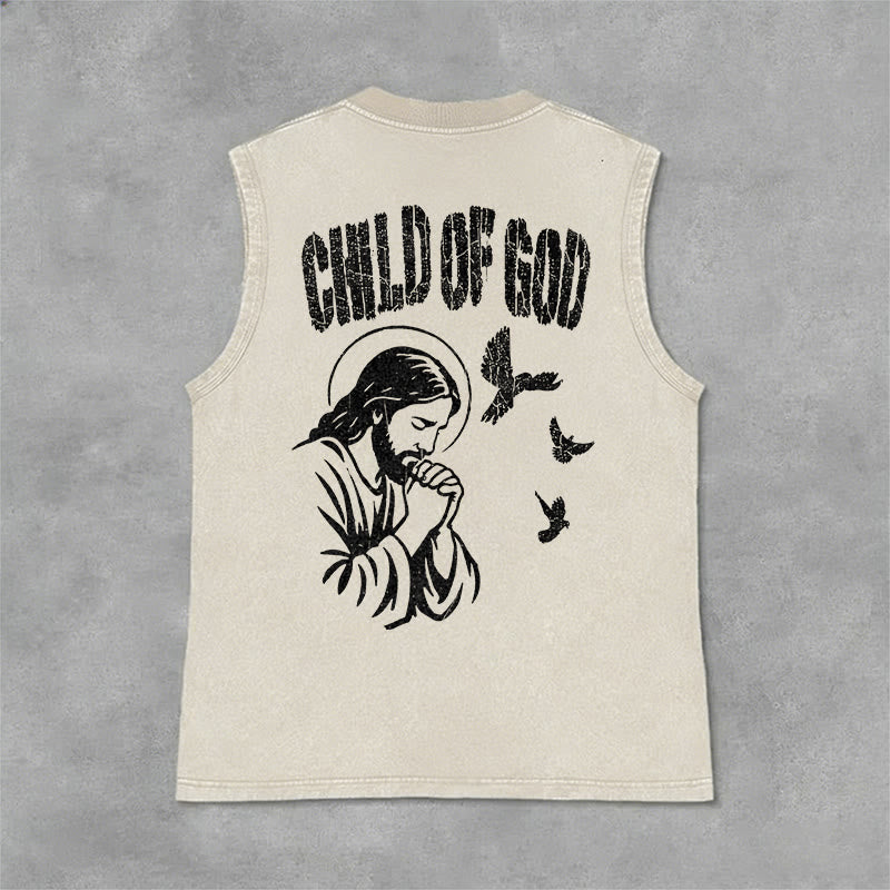 Christianartworkshop Betender Jesus, Kind Gottes, Glaube Unisex-Tanktop - Beige - 2XL - image 0