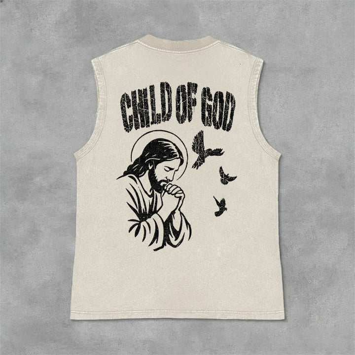 Christianartworkshop Betender Jesus, Kind Gottes, Glaube Unisex-Tanktop - Beige - 2XL - image 0