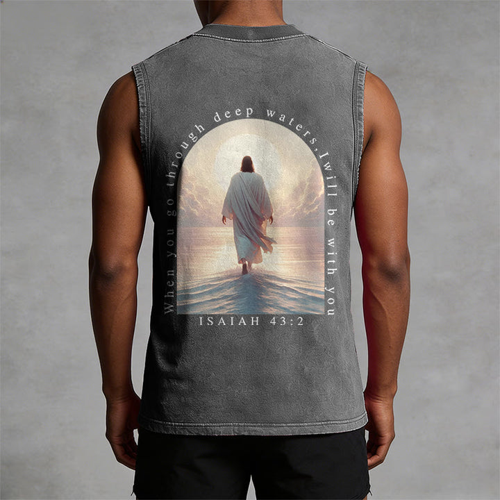 Christianartworkshop Jesaja 43,2 Ich werde mit dir sein Unisex-Tanktop (vorgewaschen) - image 10