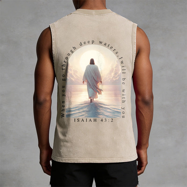 Christianartworkshop Jesaja 43,2 Ich werde mit dir sein Unisex-Tanktop (vorgewaschen) - image 4