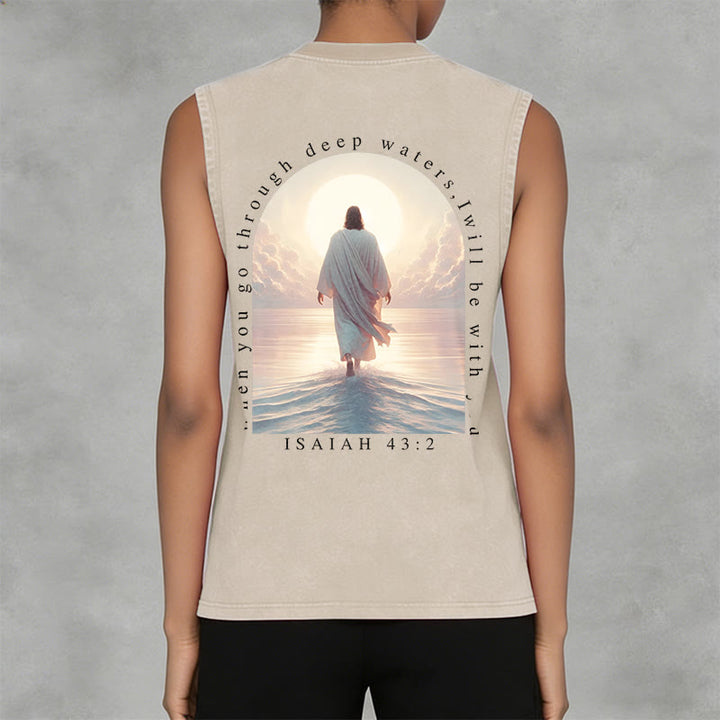 Christianartworkshop Jesaja 43,2 Ich werde mit dir sein Unisex-Tanktop (vorgewaschen) - image 5