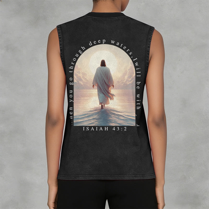 Christianartworkshop Jesaja 43,2 Ich werde mit dir sein Unisex-Tanktop (vorgewaschen) - image 2
