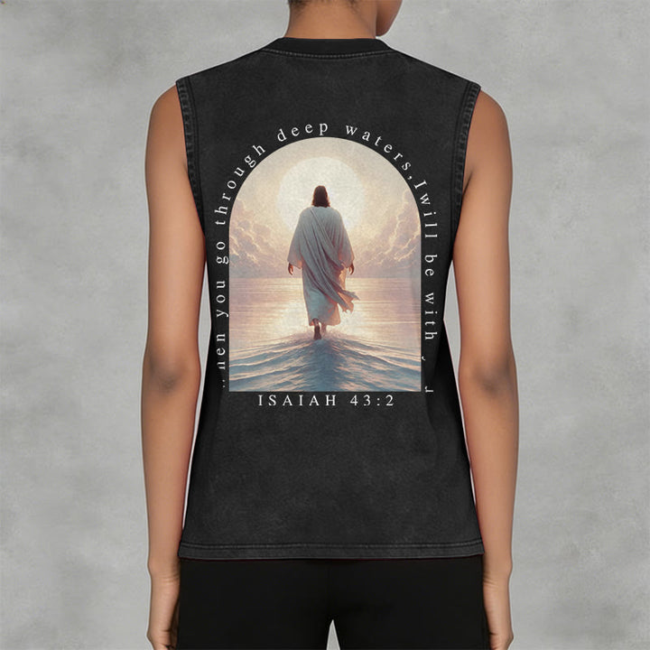 Christianartworkshop Jesaja 43,2 Ich werde mit dir sein Unisex-Tanktop (vorgewaschen) - image 2