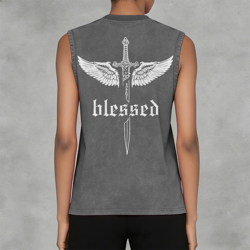 Christianartworkshop Unisex-Tanktop „Gesegnete Schwertflügel“ - image 11