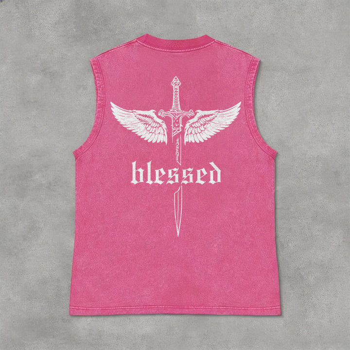 Christianartworkshop Unisex-Tanktop „Gesegnete Schwertflügel“ - Rosa - 2XL - image 12