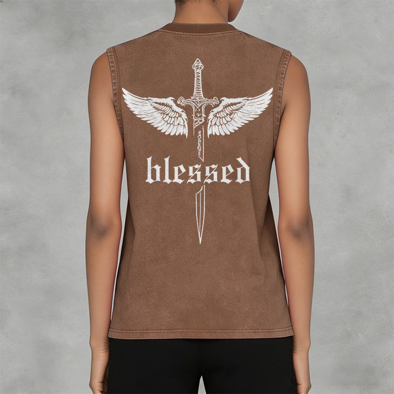 Christianartworkshop Unisex-Tanktop „Gesegnete Schwertflügel“ - image 8