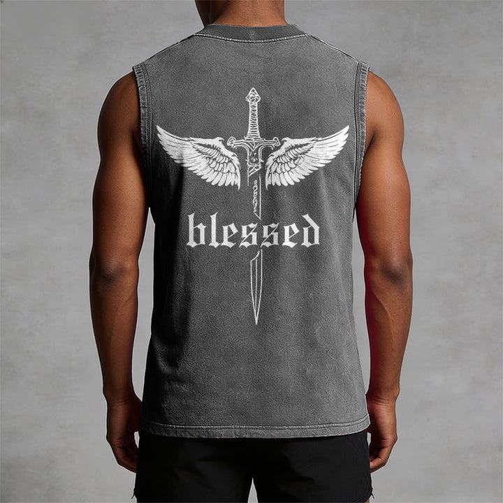 Christianartworkshop Unisex-Tanktop „Gesegnete Schwertflügel“ - image 10