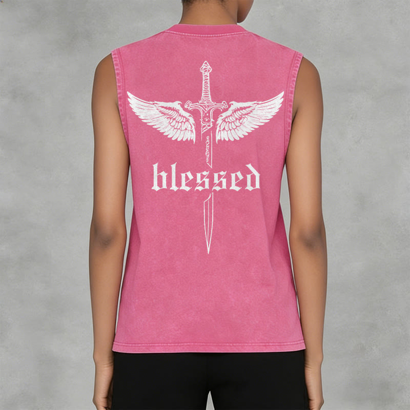 Christianartworkshop Unisex-Tanktop „Gesegnete Schwertflügel“ - image 14