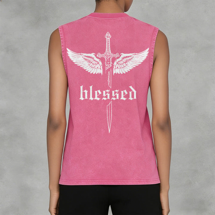 Christianartworkshop Unisex-Tanktop „Gesegnete Schwertflügel“ - image 14