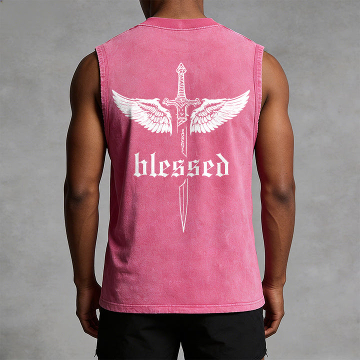 Christianartworkshop Unisex-Tanktop „Gesegnete Schwertflügel“ - image 13