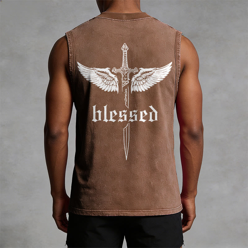 Christianartworkshop Unisex-Tanktop „Gesegnete Schwertflügel“ - image 7