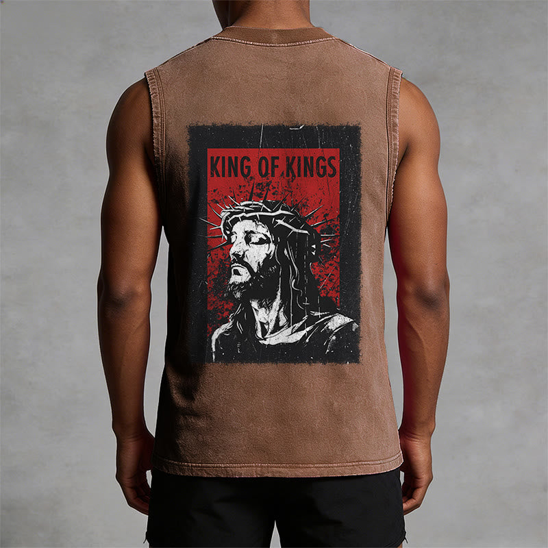 Christianartworkshop König der Könige Jesus Unisex-Tanktop (gewaschen) - image 7
