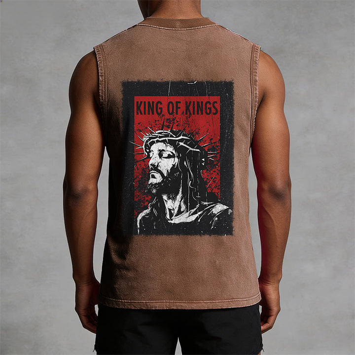 Christianartworkshop König der Könige Jesus Unisex-Tanktop (gewaschen) - image 7