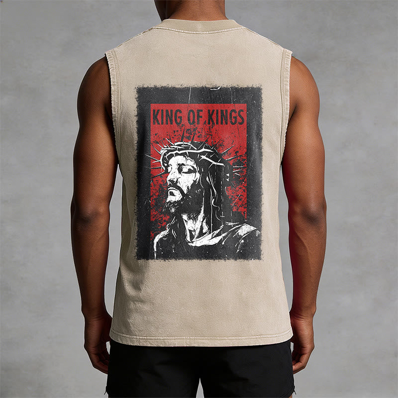 Christianartworkshop König der Könige Jesus Unisex-Tanktop (gewaschen) - image 4