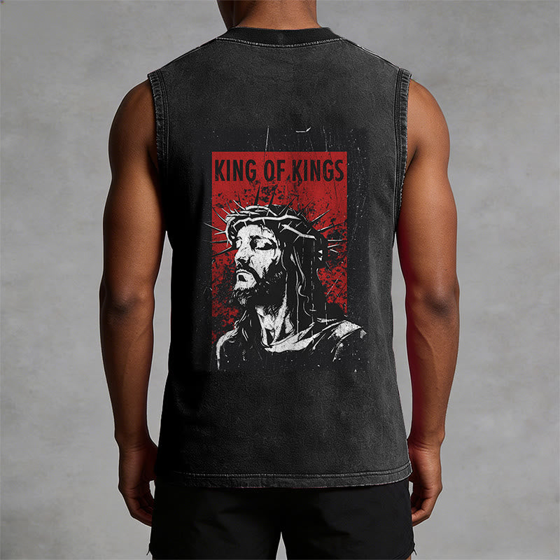 Christianartworkshop König der Könige Jesus Unisex-Tanktop (gewaschen) - image 1