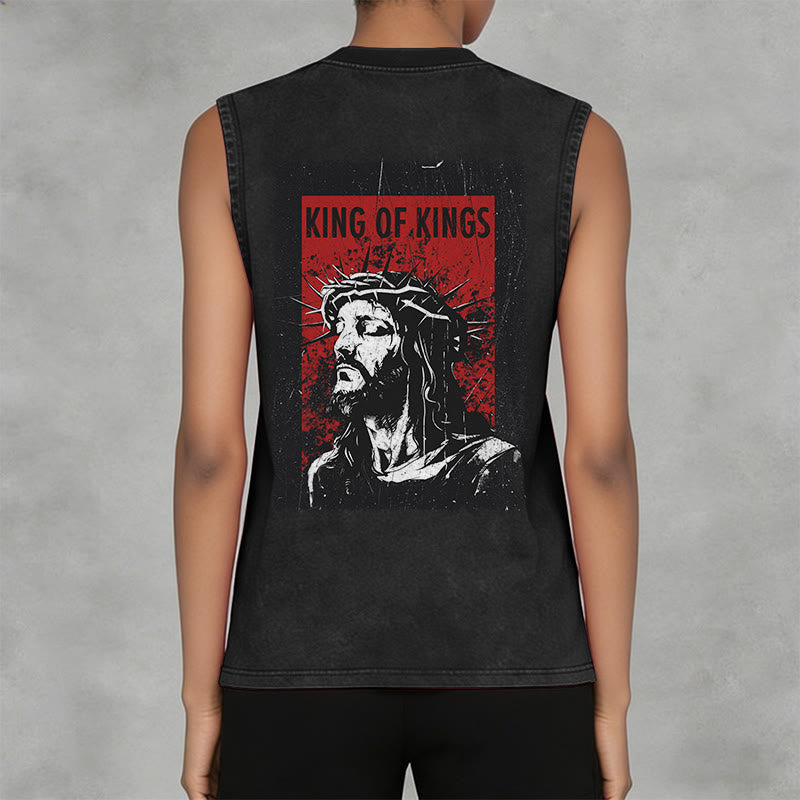 Christianartworkshop König der Könige Jesus Unisex-Tanktop (gewaschen) - image 2