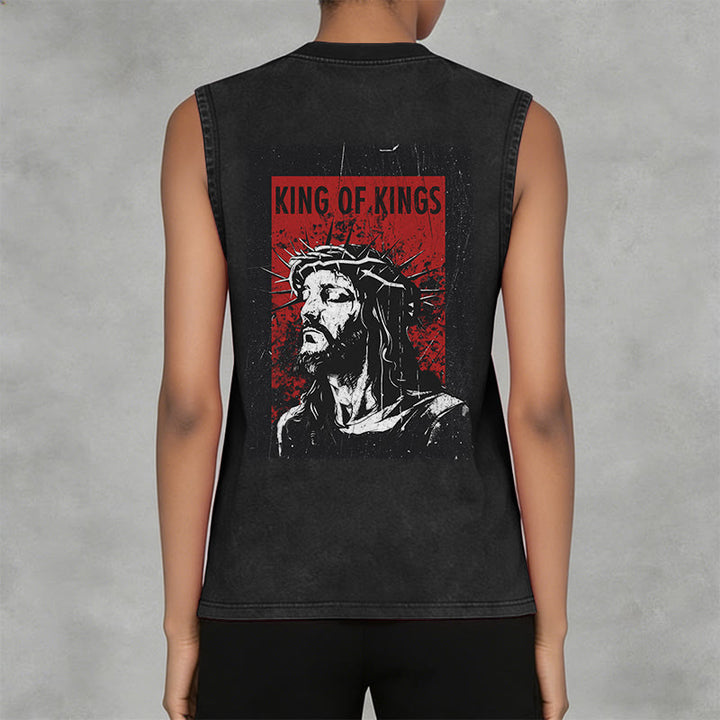 Christianartworkshop König der Könige Jesus Unisex-Tanktop (gewaschen) - image 2