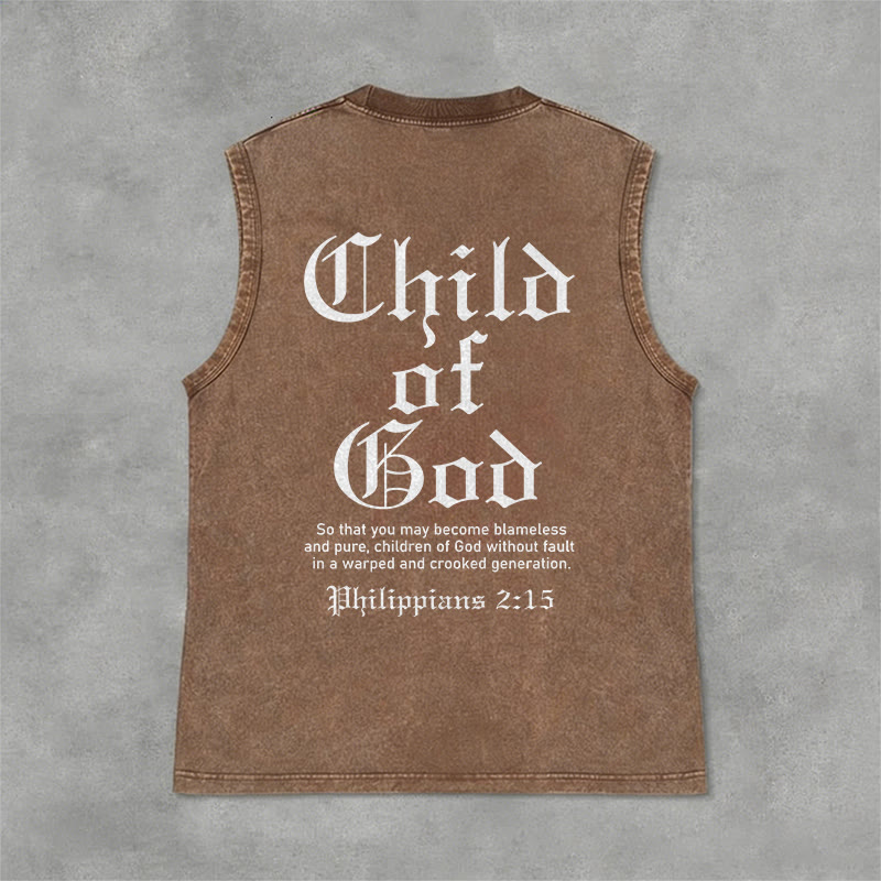 Christianartworkshop Kind Gottes Philipper 2:15 Unisex-Tanktop (gewaschen) - Braun - 2XL - image 0