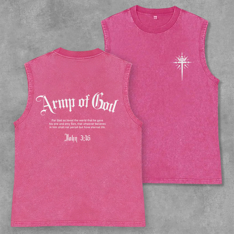 Christianartworkshop Mann Gottes Johannes 3:16 Unisex-Tanktop (gewaschen) - Rosa - 2XL - image 0