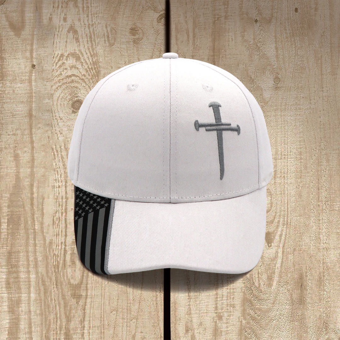Christianartworkshop Trucker-Mütze mit Nagelkreuz und Dornenkrone - Weiß - image 2