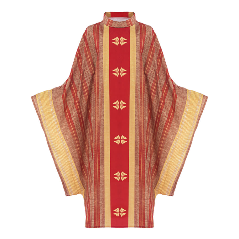 Christianartworkshop Liturgische Kasel für sakrale Zeremonien - Rot - Einheitsgröße passt den meisten - image 1