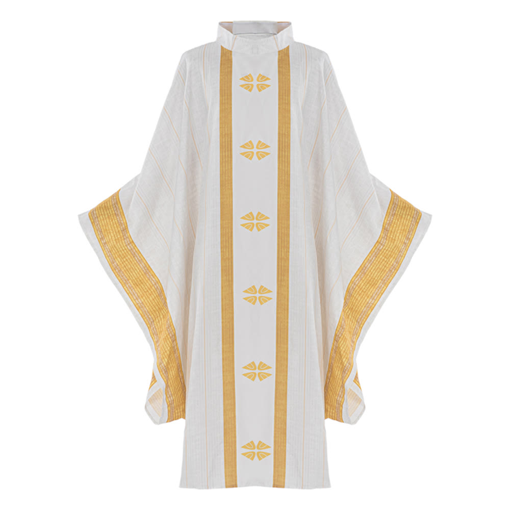 Christianartworkshop Liturgische Kasel für sakrale Zeremonien - Weiß - Einheitsgröße passt den meisten - image 2