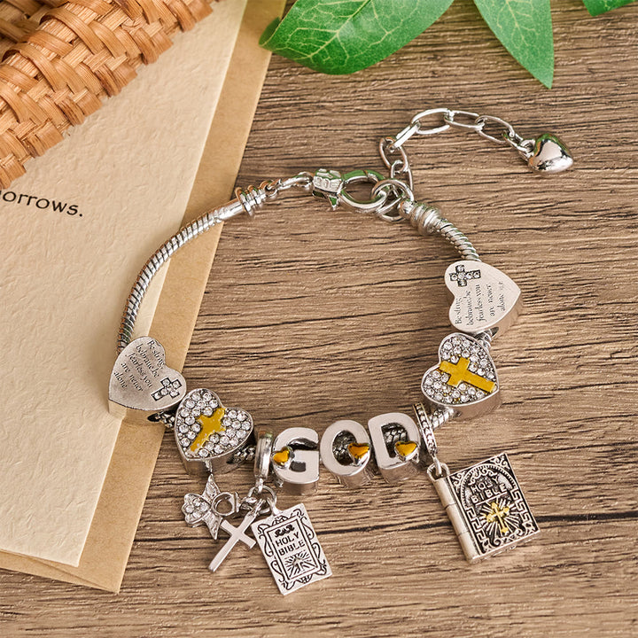 Christianartworkshop Armband mit Kreuz und Bibelversen: Ein Symbol unerschütterlichen Glaubens und göttlicher Liebe - image 1