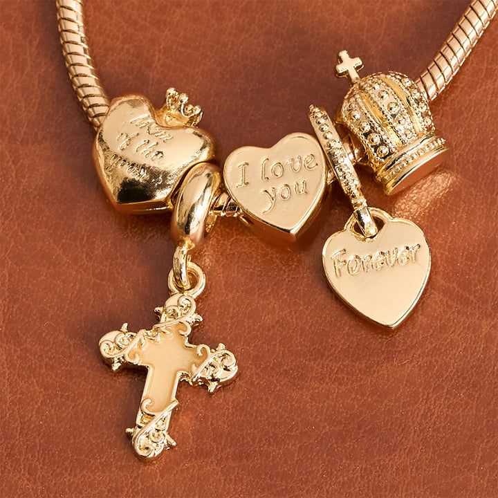 Christianartworkshop Verstellbares Charm-Armband mit biblischen und königlichen Details: Eine Erinnerung an Glauben und himmlische Hingabe - image 3