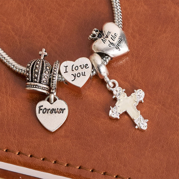 Christianartworkshop Verstellbares Charm-Armband mit biblischen und königlichen Details: Eine Erinnerung an Glauben und himmlische Hingabe - image 8