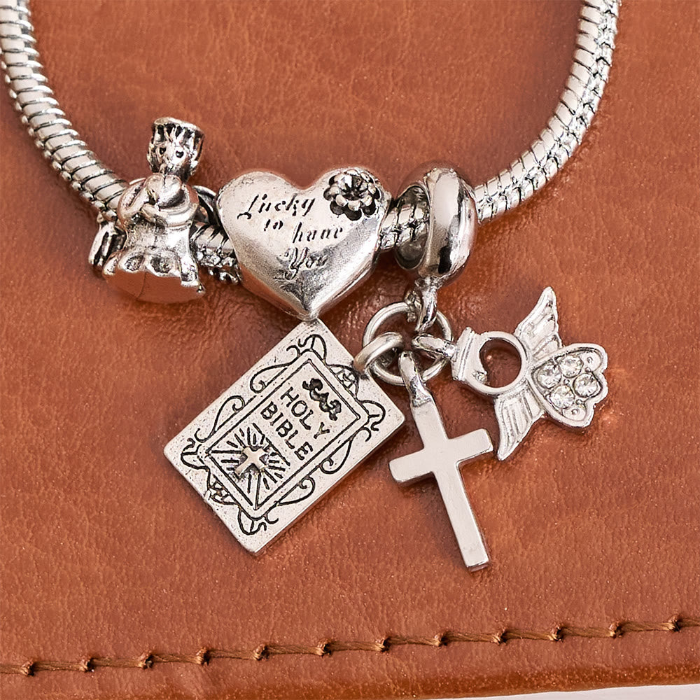 Christianartworkshop Verstellbares Charm-Armband mit biblischen und königlichen Details: Eine Erinnerung an Glauben und himmlische Hingabe - image 9