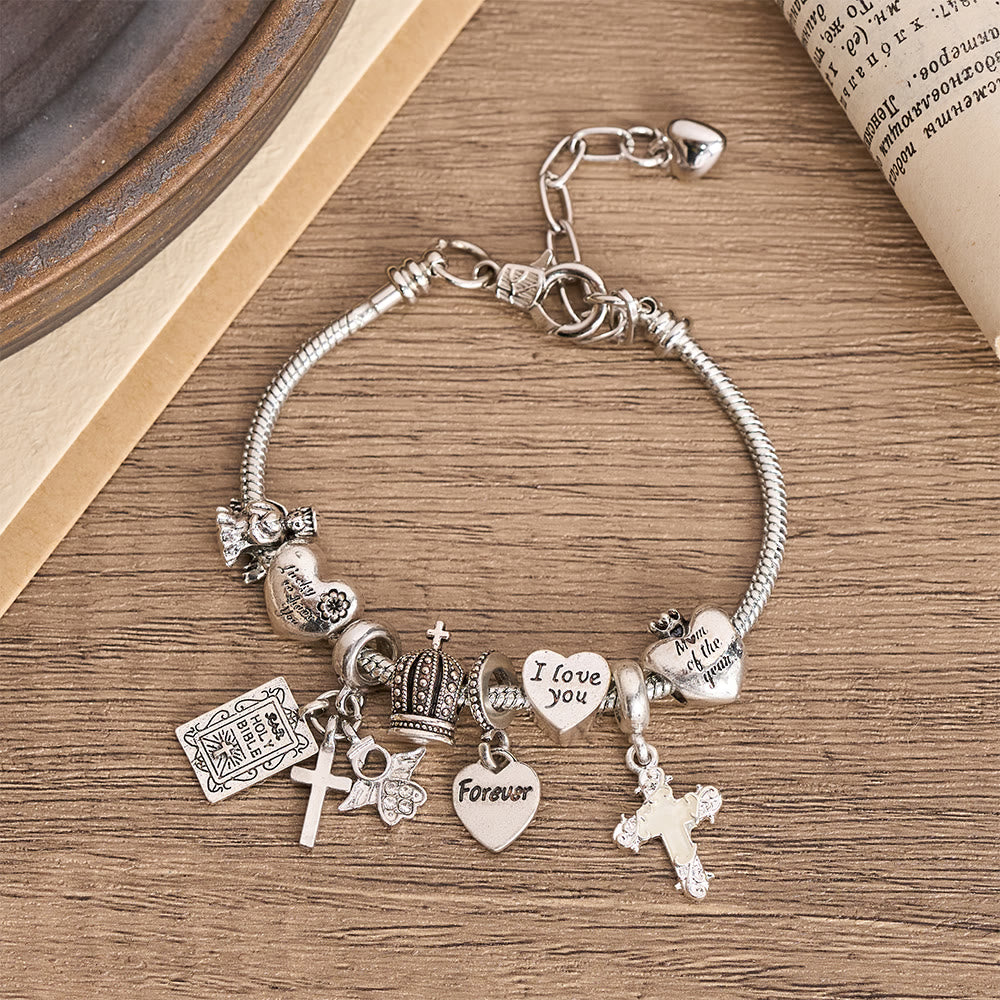 Christianartworkshop Verstellbares Charm-Armband mit biblischen und königlichen Details: Eine Erinnerung an Glauben und himmlische Hingabe - image 6