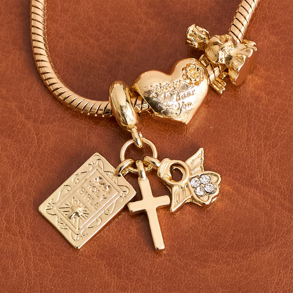 Christianartworkshop Verstellbares Charm-Armband mit biblischen und königlichen Details: Eine Erinnerung an Glauben und himmlische Hingabe - image 4