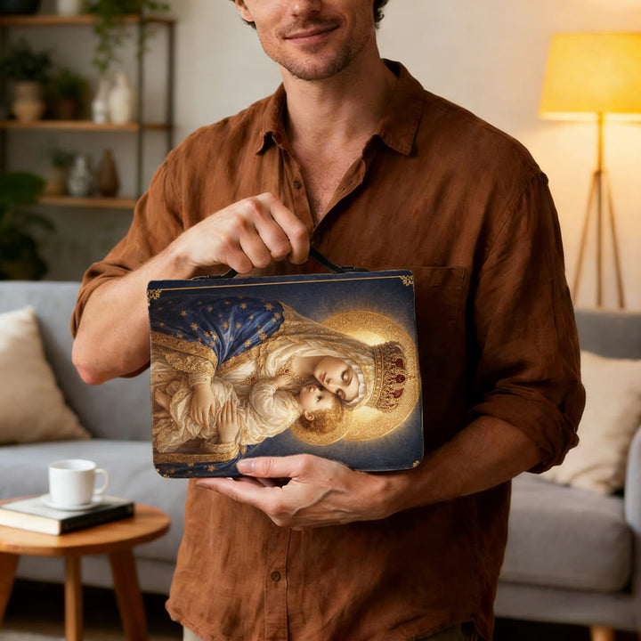 Christianartworkshop Bibelhülle mit Reißverschluss und heiligem Porträt der Muttergottes mit Kind - image 3