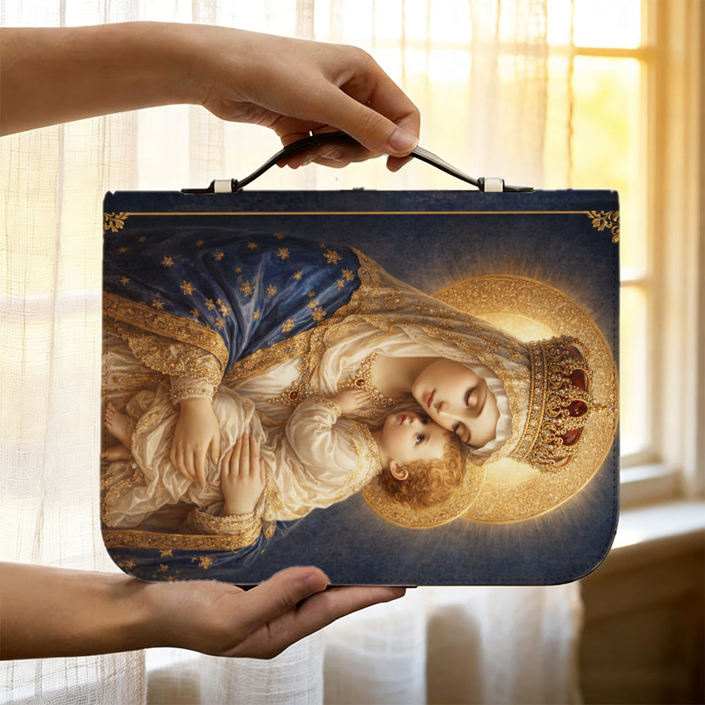 Christianartworkshop Bibelhülle mit Reißverschluss und heiligem Porträt der Muttergottes mit Kind - image 9