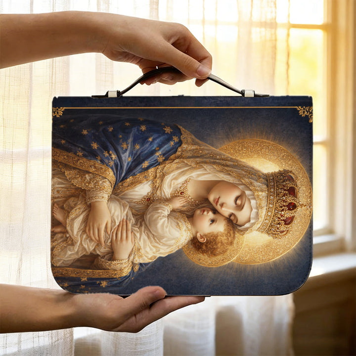 Christianartworkshop Bibelhülle mit Reißverschluss und heiligem Porträt der Muttergottes mit Kind - image 9