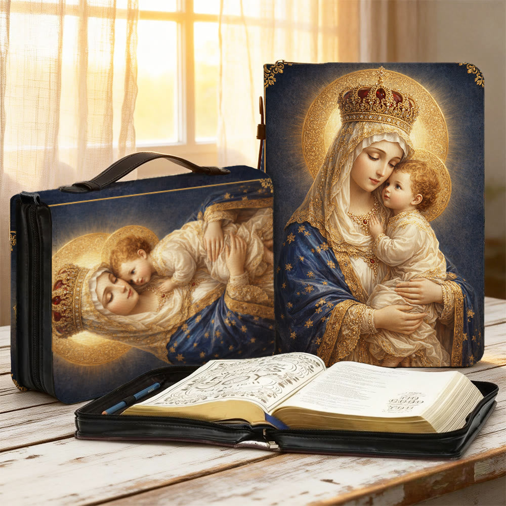 Christianartworkshop Bibelhülle mit Reißverschluss und heiligem Porträt der Muttergottes mit Kind - 2XL - Standard (keine Sonderanfertigung) - image 1