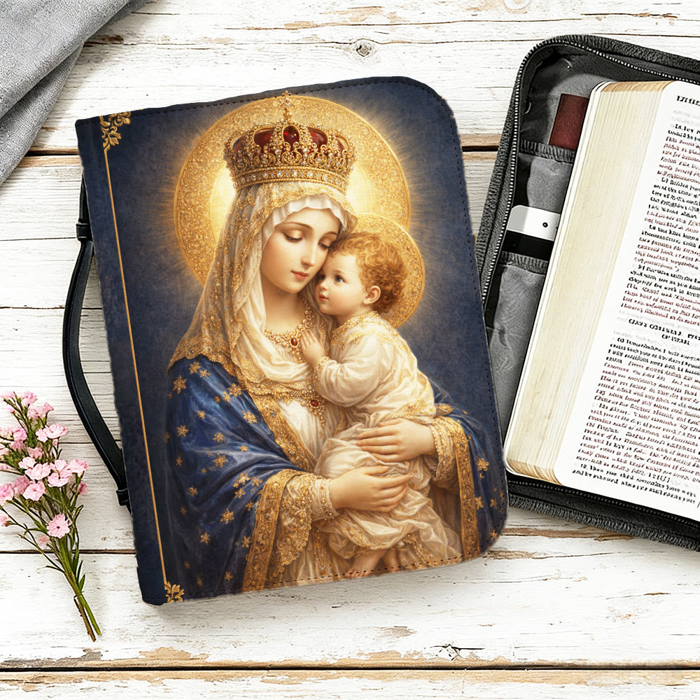 Christianartworkshop Bibelhülle mit Reißverschluss und heiligem Porträt der Muttergottes mit Kind - image 13
