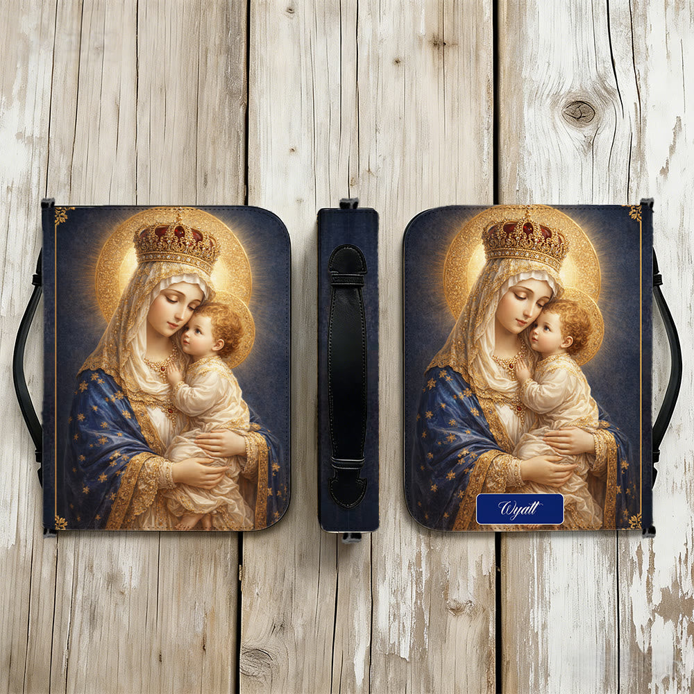 Christianartworkshop Bibelhülle mit Reißverschluss und heiligem Porträt der Muttergottes mit Kind - image 14