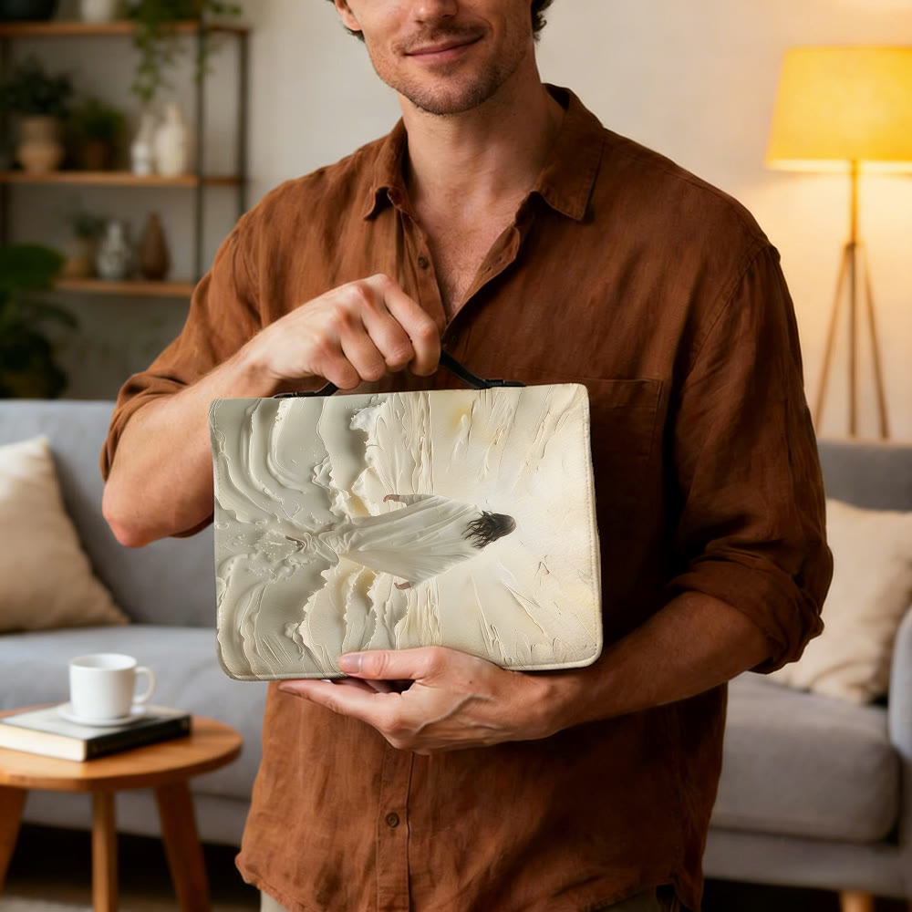 Christianartworkshop Bibelcover mit neutralem Motiv: Jesus wandelt auf dem Wasser - image 3