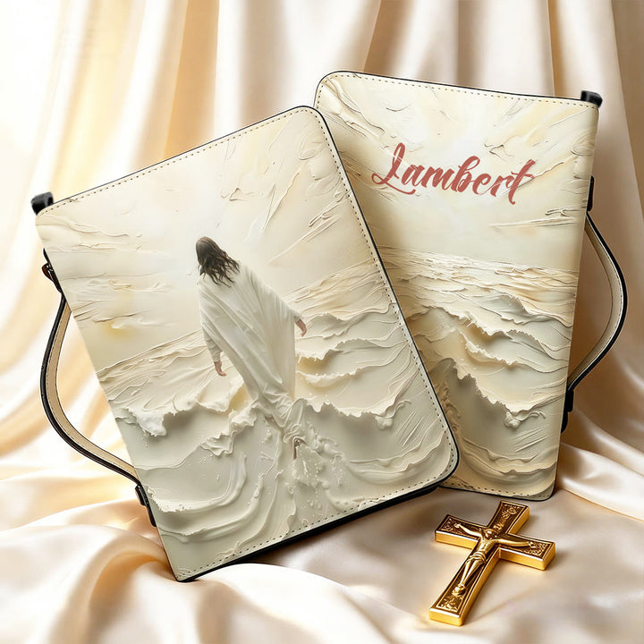 Christianartworkshop Bibelcover mit neutralem Motiv: Jesus wandelt auf dem Wasser - image 6