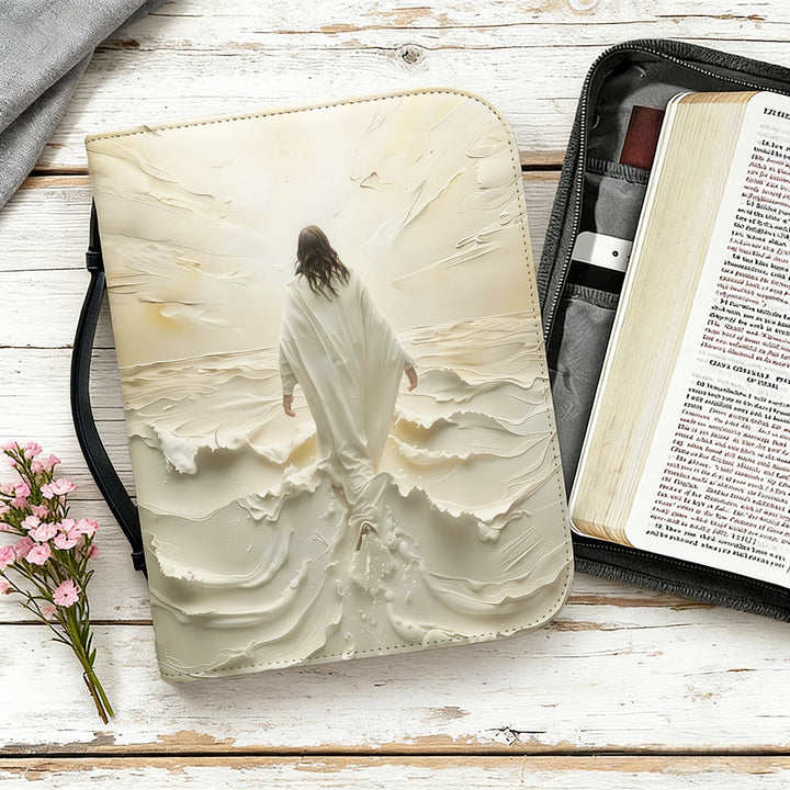 Christianartworkshop Bibelcover mit neutralem Motiv: Jesus wandelt auf dem Wasser - image 13