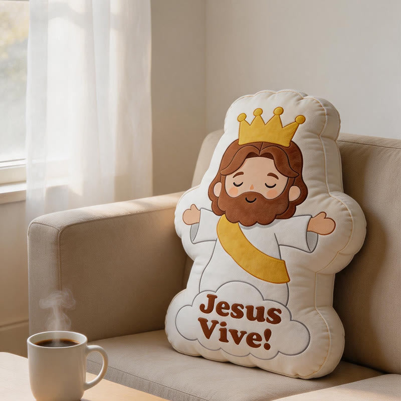Christianartworkshop Weiches Jesus-Vive-Plüschkissen: Warmes, glaubensinspiriertes Wohnaccessoire - image 2