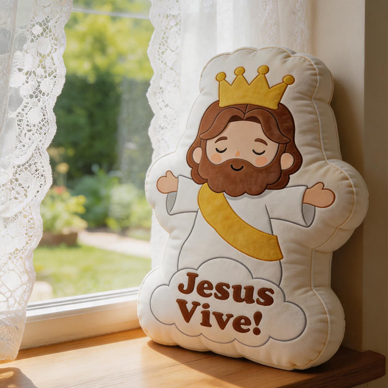 Christianartworkshop Weiches Jesus-Vive-Plüschkissen: Warmes, glaubensinspiriertes Wohnaccessoire - image 4