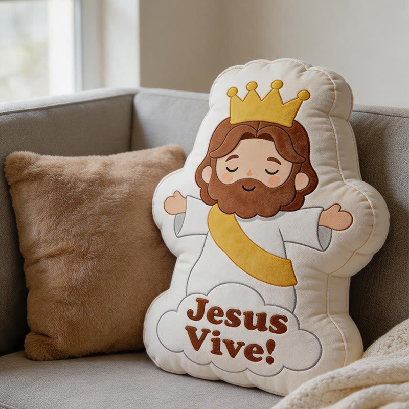 Christianartworkshop Weiches Jesus-Vive-Plüschkissen: Warmes, glaubensinspiriertes Wohnaccessoire - image 3