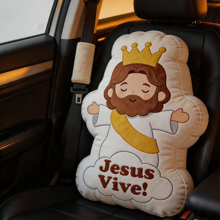 Christianartworkshop Weiches Jesus-Vive-Plüschkissen: Warmes, glaubensinspiriertes Wohnaccessoire - image 1