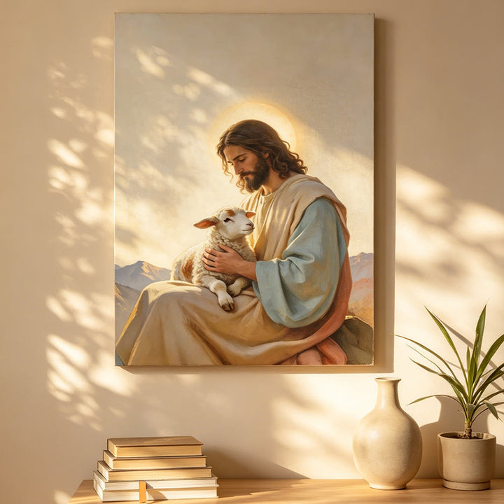 Christianartworkshop Jesus, der gute Hirte – Wandbild: Ein Symbol göttlichen Mitgefühls und sanfter Liebe - image 2