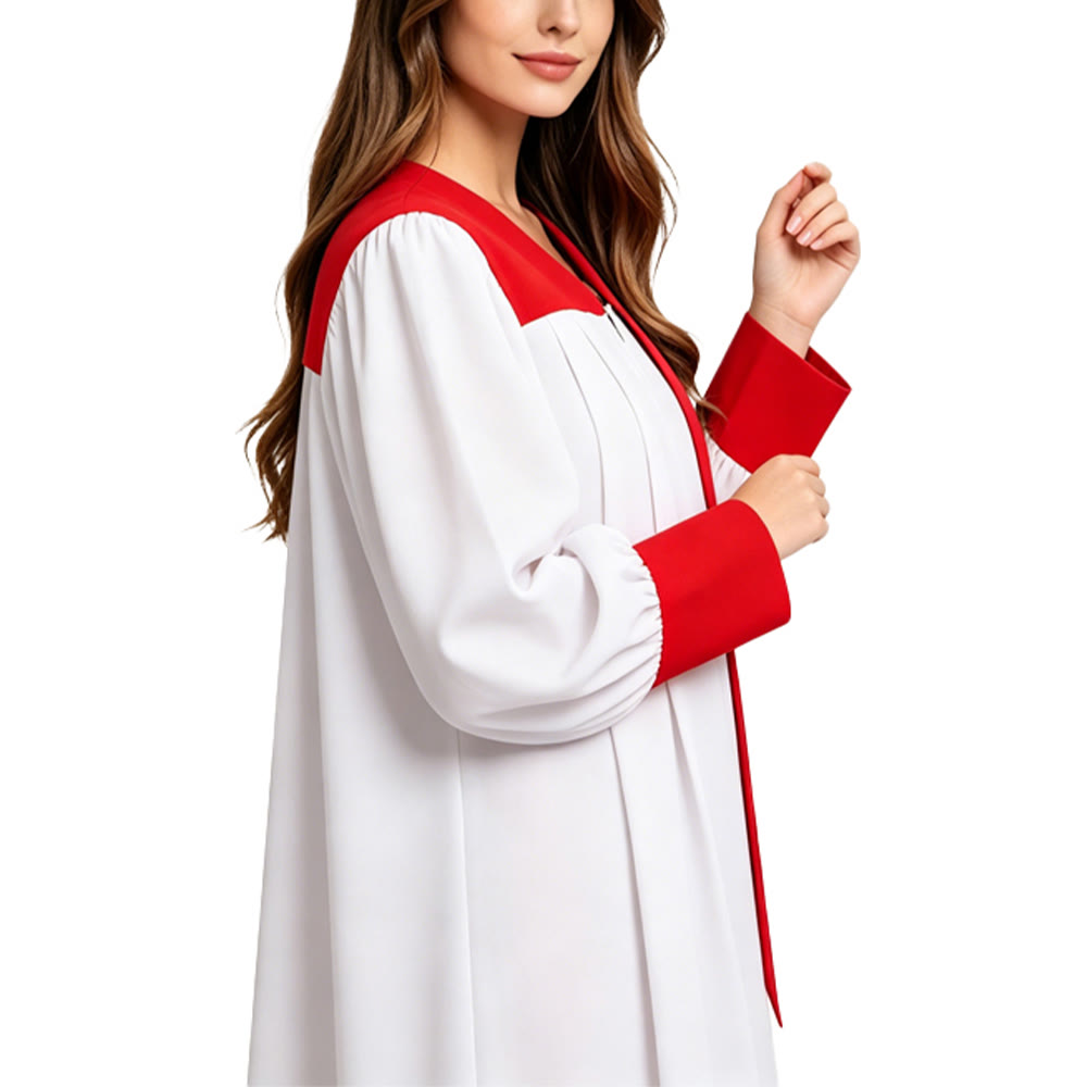Christianartworkshop: Charakteristische weiße Priesterrobe mit rotem Kragen und Kreuzemblem - image 5