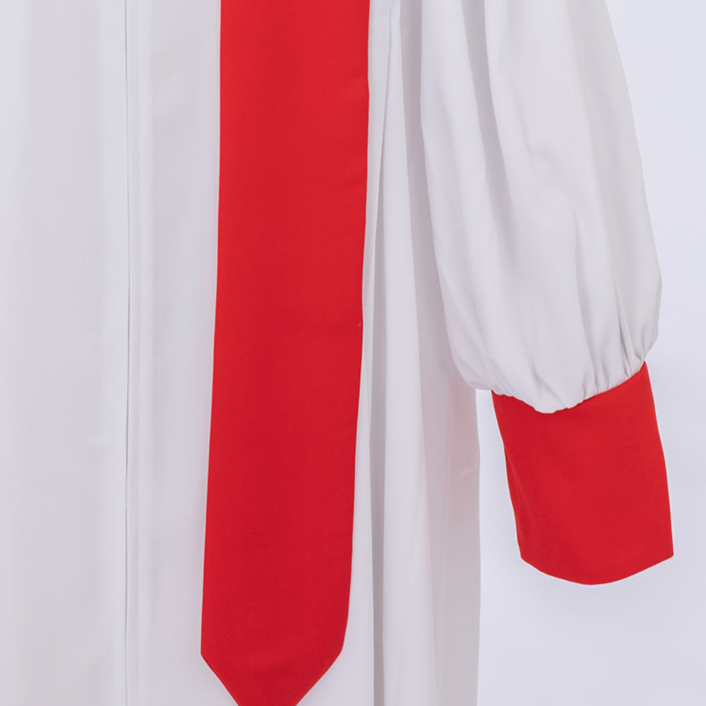 Christianartworkshop: Charakteristische weiße Priesterrobe mit rotem Kragen und Kreuzemblem - image 10